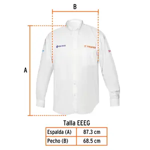 Chemise à manches longues pour homme MASTER 24, blanche, EEEG, TRUPER - Product Image 3