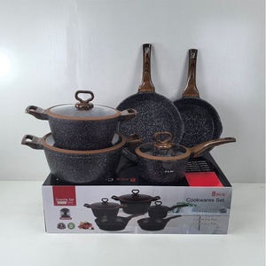 Conjunto de Utensílios de Cozinha Antiaderentes de Alta Qualidade com Base Multicamadas de Granito, 8 Peças, Conjunto de Utensílios de Alumínio Antiaderente - Product Image 1