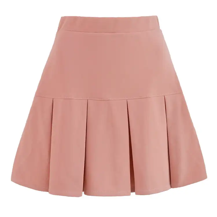 Summer NEW Products 2021 Simple Style Solid Clor Women All-Around High Waist Pleated Skirt