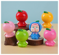 Sculpture en résine miniature 3D de fée bébé pleurante aux fruits cerises, figurine peinte à la main, jouet surprise mignon de dessin animé pour enfant, décoration de table