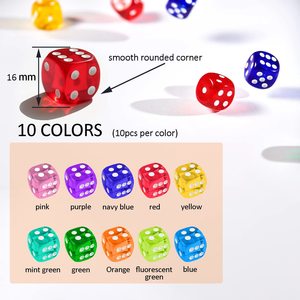 Lot de 16 capuchons de valve en acrylique colorés de 16 mm pour jeux de société et aides pédagogiques - Product Image 3