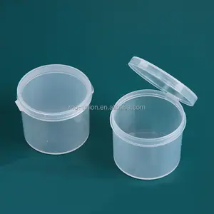 Wadah Dispenser Plastik PP Pot Jar Sampel Ukuran Perjalanan Bulat Transparan Kecil dengan Tutup Atas Flip