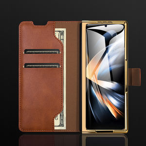 Funda con tapa de cuero de lujo con tarjetero para Samsung <span class=keywords><strong>Galaxy</strong></span> Z Fold6 y Fold 5 4 <span class=keywords><strong>3</strong></span> y Fold 2 con funda con ranura para bolígrafo + Vidrio Templado - Product Image 3