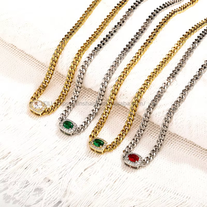 Chaîne de clavicule polyvalente et tendance en acier inoxydable de 3 mm, style européen et américain, bijou très populaire et très vendu - Product Image 1
