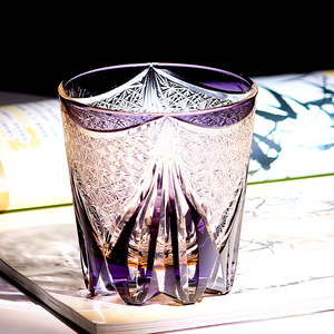 Verre à whisky en cristal violet taillé à la main 320 ml, verres à whisky, verres à cocktail, verres à vodka, verres à bière, verres à boire dans un coffret cadeau - Product Image 5