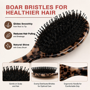Brosse à cheveux en acétate de cellulose avec logo personnalisé et technologie coussin d'air pour les collections de gros et de détail de produits de beauté - Product Image 3