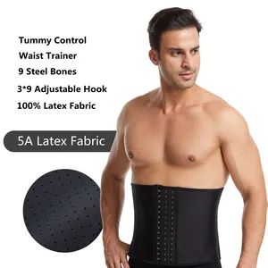 Corsetti per allenatore in vita da uomo in lattice 100% di alta qualità con 9 tute da Sauna con cintura in osso d'acciaio per Body Shaper Fitness