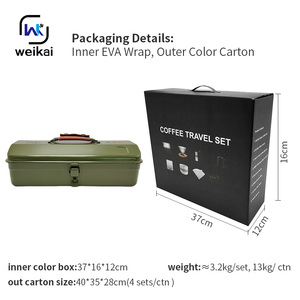 Kit de préparation de café complet 11 pièces style arabe pour camping en extérieur 2026 – Boîte cadeau étanche en fer blanc - Product Image 3