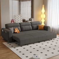 Nuevo Modelo de Sofá Cama Minimalista Moderno, Doble Uso, Multifuncional, con Almacenamiento Integrado, Plegable, Color Crema, para Uso Doméstico, Pequeño