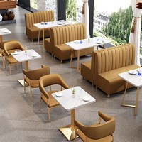 Meubles de restaurant en cuir modernes personnalisés pour poulet frit, pizzeria, café, hôtel, appartement, bar à domicile - Canapé, table et chaises