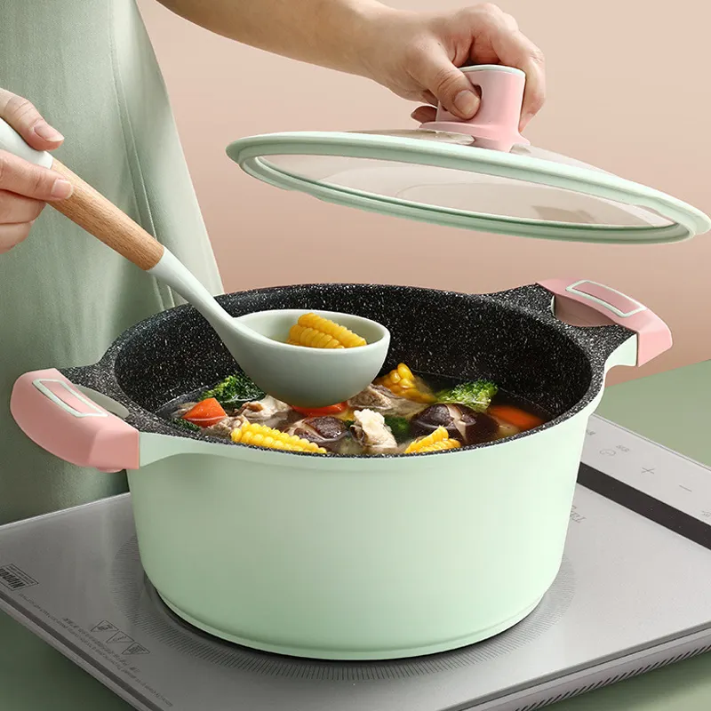 Thuis Koken Groen Kookgerei Set Grote Potten En Pannen Anti-Stick Pot Set Pan