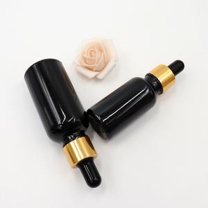 Flacons compte-gouttes en verre noir brillant personnalisés de luxe avec protection UV 5ml 10ml 15ml 30ml 50ml 100ml pour huiles essentielles et teintures - Product Image 1