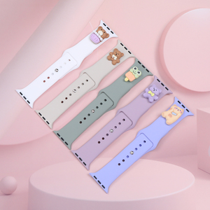 Correas de reloj de silicona personalizadas con decoración de muñeca 3D correa de reloj de pulsera de repuesto para <span class=keywords><strong>Apple</strong></span> <span class=keywords><strong>Watch</strong></span> Se 44mm 40mm brazalete de goma - Product Image 1