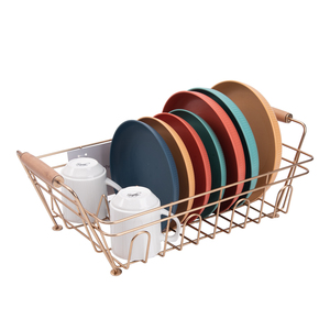 Juego <span class=keywords><strong>de</strong></span> <span class=keywords><strong>escurridor</strong></span> <span class=keywords><strong>de</strong></span> <span class=keywords><strong>platos</strong></span> <span class=keywords><strong>dorado</strong></span> que ahorra espacio, organizador <span class=keywords><strong>de</strong></span> cocina eficiente para secado y almacenamiento rápidos - Product Image 1