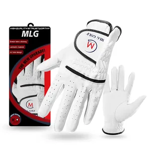 Hot Sale Custom Breathable Non-Slip SheepSkin Soft Indonesia 100 AAA Cabretta Leather Wholesale Golf Gloves