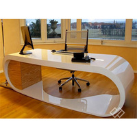 Bureau de direction Google moderne avec plateau en marbre et surface solide - Durable, résistant aux taches, garantie 10 ans