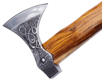 Hache Vikingaxe MDM, couteaux, hache tactique de combat médiévale, tête d'hache en acier haute teneur en carbone HC 5160, manche en bois de rose, HRC52-58, vintage