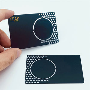 Cartes de visite personnalisées en forme de logo avec coins arrondis, gravure brillante de luxe, aluminium, or, métal inoxydable - Product Image 5