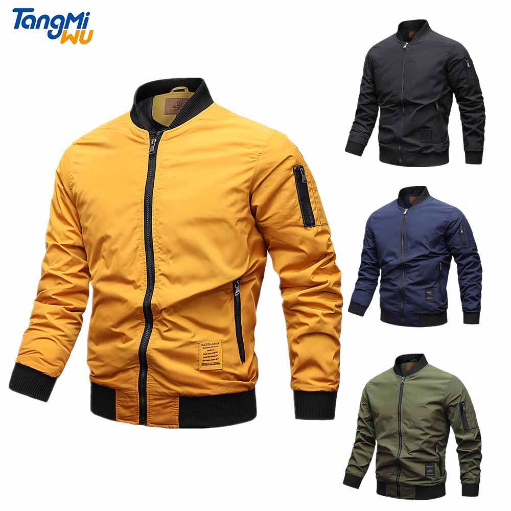 TMW wholesale 2021 winter long sleeve full zipper jacket chaquetas para hombres polyester fabric large size flight jacket