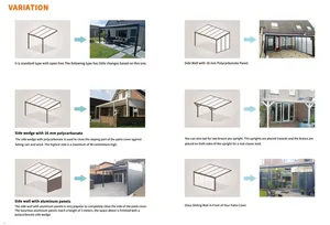 Maison d'été moderne préfabriquée, maison en verre, véranda en aluminium, porte coulissante en <span class=keywords><strong>polycarbonate</strong></span> - Product Image 5