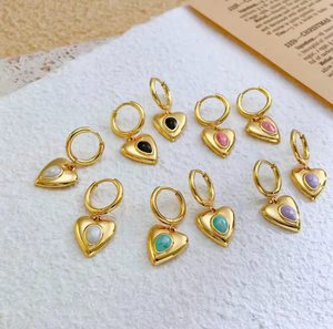 ต่างหูห่วงสแตนเลสสตีล 18G 1 คู่ ชุบทอง 18k รูปทรงเรขาคณิต ดีไซน์เปลือกหอย หนา ทันสมัย สำหรับผู้หญิง ขายส่ง - Product Image 2