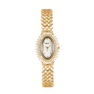 Nouvelle montre ovale au design élégant, montre en zircon pour femmes, prix de gros luxueux, bijoux imperméables pour femmes - Product Image 1