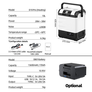 Heating <b>Portable</b> 10L 12V/24V with Compressor Cooling -20C~10C <b>camping</b> <b>fridge</b> freezer <b>portable</b> car - Product Image 5