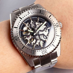 Tandorio nouveau 40mm 62MAS NH70 automatique hommes montre Transparent squelette creux cadran saphir 120 clic <span class=keywords><strong>lunette</strong></span> 200m étanche - Product Image 2