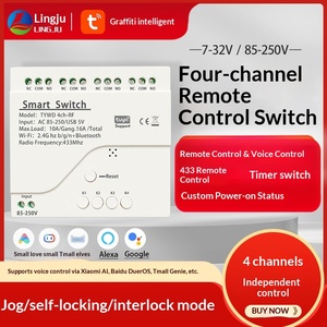 Interruptor de Control Remoto Inteligente Tuya de 4 Vías WiFi/10A, Módulo de Relé para Control de Acceso a Puertas Enrollables, Compatible con Tmall - Product Image 4