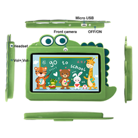 Tablette pour enfants IWAWA avec contrôle parental, 7 pouces, Android 7.0, 1+8G, 1+16G, étui en silicone mignon en forme de crocodile, tablette éducative pour enfants