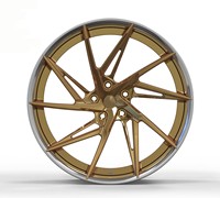 Juego de 2 Ruedas Forjadas de 18-22 Pulgadas, 5x112, Aleación de Aluminio 6061-T6, Acabado Bronce Pulido, Diseño Cóncavo, Personalizadas para Mercedes, Nuevas, 25mm