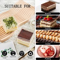 Boîte à dessert en plastique transparente PS populaire avec couvercle, conteneur à gâteau en plastique pour dessert, biscuits