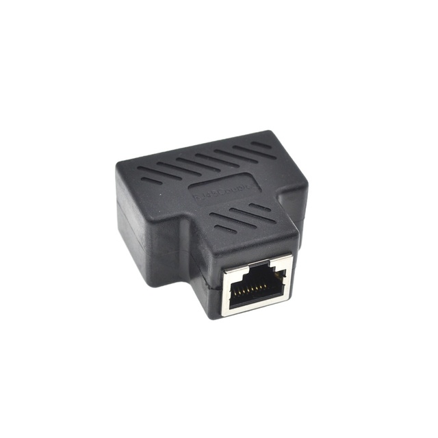 RJ45 Network Splitter Adapter 1 to 2 Port LAN CAT6 RJ45 Network Three-way Head Splitter Network Extension Adapter