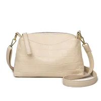 Nouveau sac à bandoulière en cuir PU classique de couleur unie, sac de luxe pour femmes, fermeture à glissière, doux, à porter en bandoulière