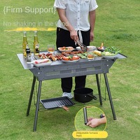 Nouveau Barbecue Grill Pliant d'Extérieur en Acier Inoxydable Épaissi pour la Maison, Barbecue au Charbon de Bois pour Camping et Voyage