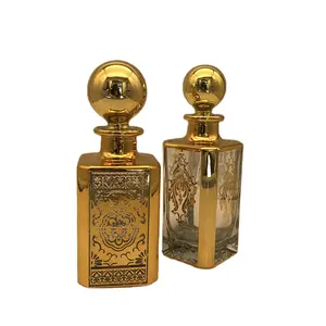 150ml 250ml altın dekoratif cam parfüm ekran şişe oud yağ ekran şişe