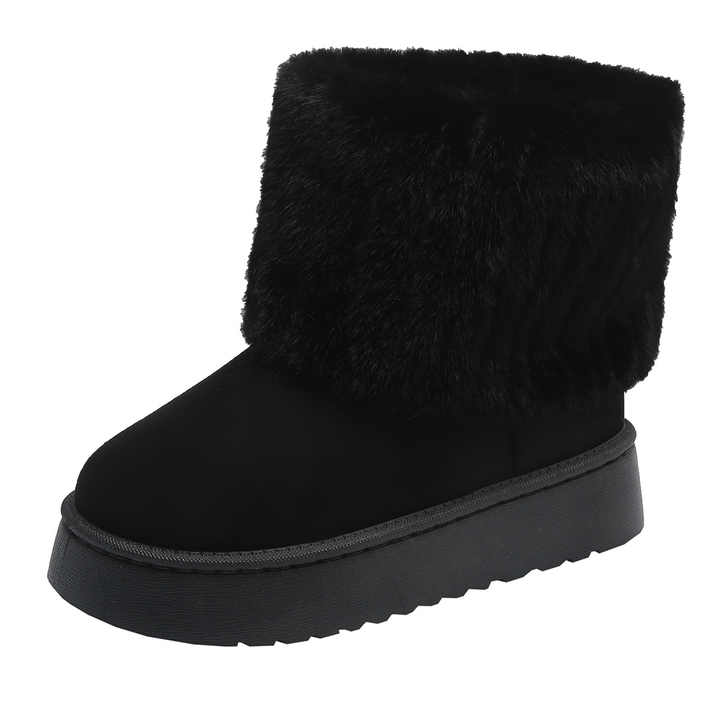Autumn and winter women fashion casual snow boots suede thick soled mid