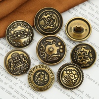 Vente directe Accessoires de vêtement personnalisé exquis classique Style Vintage en relief bouton à tige en métal pour manteau