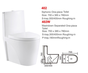 Inodoro Moderno <span class=keywords><strong>de</strong></span> Cerámica <span class=keywords><strong>de</strong></span> Una Pieza con Doble Descarga, Cierre Lento, Sifón en P <span class=keywords><strong>de</strong></span> 250 mm, Sifón en S, Montaje en Suelo - Product Image 6
