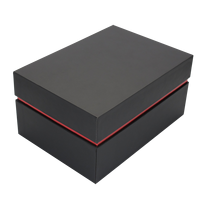 Boîte d'emballage de luxe noire pour bijoux, vente directe d'usine, boîte en carton pour perruque, logo personnalisé imprimé, boîte cadeau surprise avec couvercle