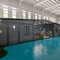 Maison mobile modulaire de luxe extensible de 20 et 40 pieds, 2 à 3 chambres, en panneaux sandwich, pour hôtels et villas
