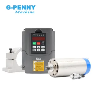Gpenny 1.5kw ER11 water cooled spindle with 4kw HY Inverter with 80mm Bracket, water cooling cnc spindle motor