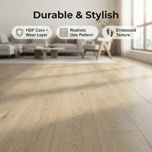 <span class=keywords><strong>Suelo</strong></span> <span class=keywords><strong>Laminado</strong></span> con Aspecto de Madera y Vetas Naturales, Tablas con Sistema de Clic para Sala de Estar y Dormitorio - Product Image 1