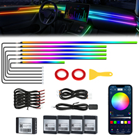 Kit d'éclairage d'ambiance pour voiture en gros 18-en-1/10-en-1/6-en-1, éclairage LED intérieur pour voiture, bande lumineuse LED symphonique RGB universelle pour voiture