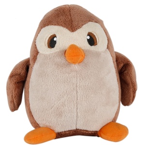 Peluche <span class=keywords><strong>pingouin</strong></span> marron brodée personnalisée, jouet en peluche super doux avec rembourrage en coton PP, couverture pour enfants, cadeau - Product Image 1