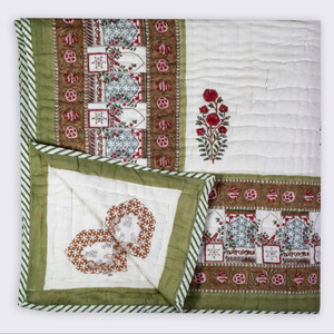 Edredón Rosa Hecho a Mano de Primera Calidad, Estampado a Mano con Bloques Jaipuri, Reversible, de Algodón Voile, para Venta al Por Mayor - Product Image 1