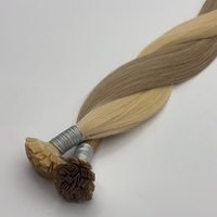 Extensions de cheveux humains bruts russes en gros, à la kératine, pointe en K, cuticules alignées, double épaisseur, doux et lisses, toutes couleurs, livraison rapide