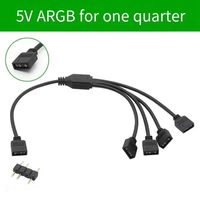 2 Buah Kabel Pemisah ARGB, 1-ke-4 Female ke Female 5V 3 Pin Kabel Ekstensi Pemisah RGB yang Dapat Diatur, Kabel Sinkronisasi LED ARGB-AB01