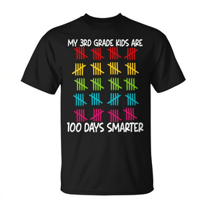 Maglietta Promozionale per Bambini della 3a Elementare '100 Giorni di Intelligenza' per Insegnanti e Studenti - Product Image 2