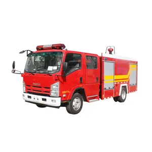 Dongfeng 4X2 Asli Tiongkok Kabin Ganda 4 Ton Tangki Busa Air Darurat Truk Penyelamatan Mesin Pemadam Kebakaran